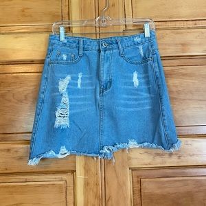 Ripped Jean skirt